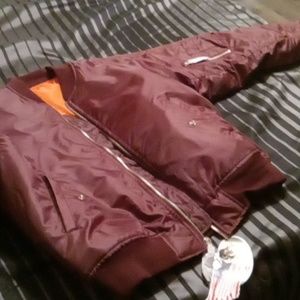 Brand new burgundy flight jacket
